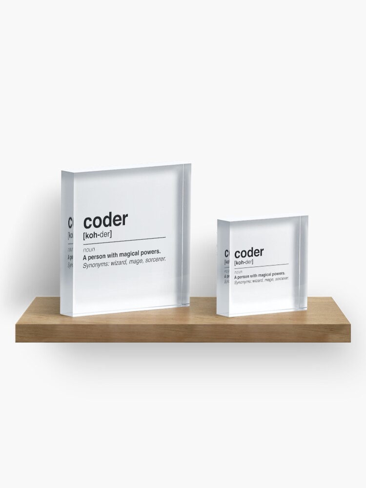 Alternate view of Coder definition Acrylic Block