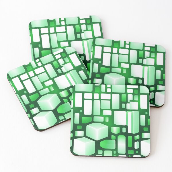 Item preview, Green Geometric Cube Pattern designed and sold by Digi Artworks Store.