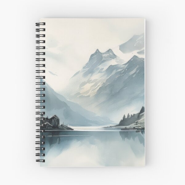 Item preview, Fjord Landscape Watercolor Painting Norway Mountains designed and sold by Aurora Hues.