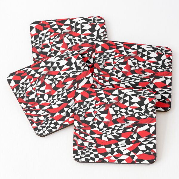 Item preview, 3D Triangular Black Red and White Geometric Shapes designed and sold by deniselynnimage.