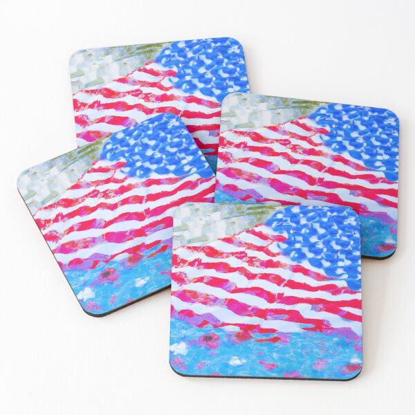 Item preview, US flag Reflected in a River as though painted by Claude Monet [Lighter t-shirts see other one for darker t-shirts} designed and sold by CristalleLisa.