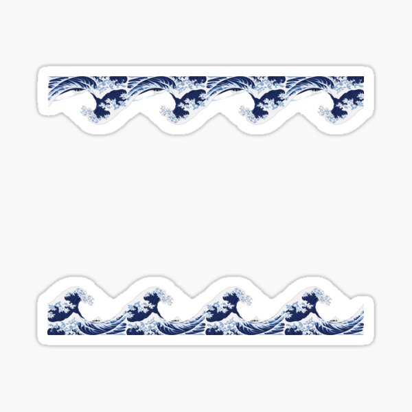 The Great Wave Repeating - Blue Sticker