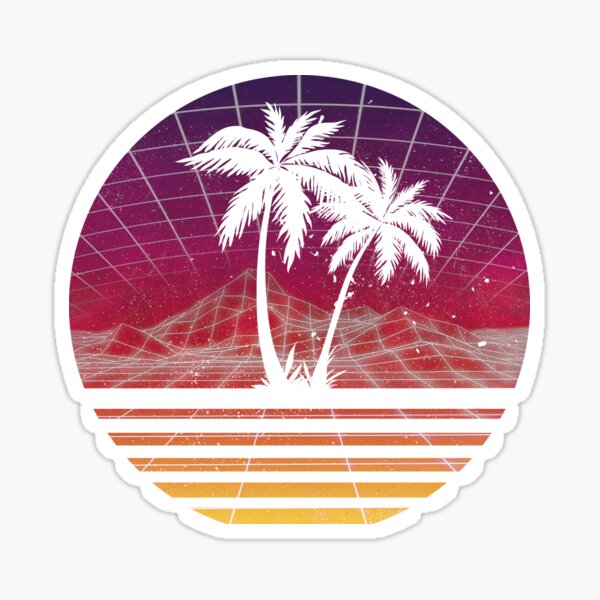 Item preview, Modern Retro 80s Outrun Sunset Palm Tree Silhouette - Original designed and sold by RetroRoy.