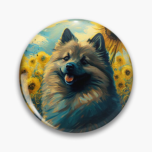 Item preview, Keeshond Sunflower Painting Adorable Dog designed and sold by rafaeltto.