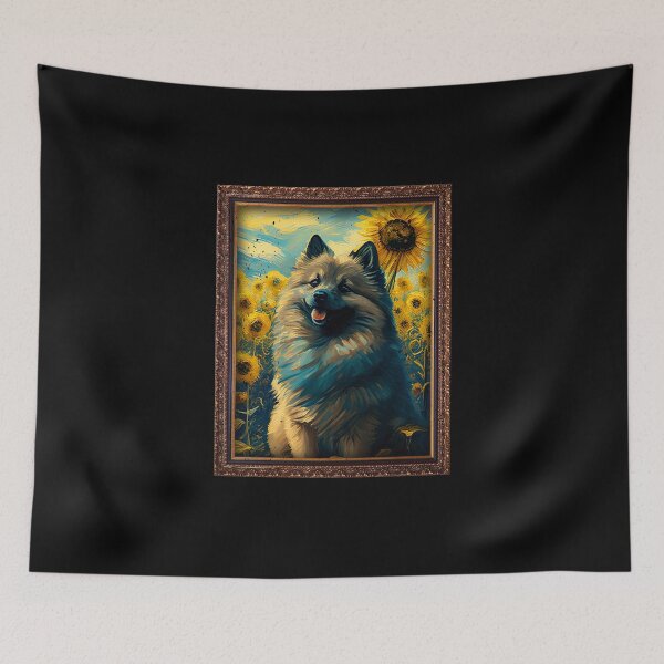 Item preview, Keeshond Sunflower Painting Adorable Dog designed and sold by rafaeltto.