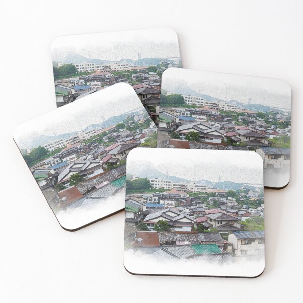 Item preview, Watercolour of Shimonoseki with Kanmon bridge in the background designed and sold by AvonPerception.