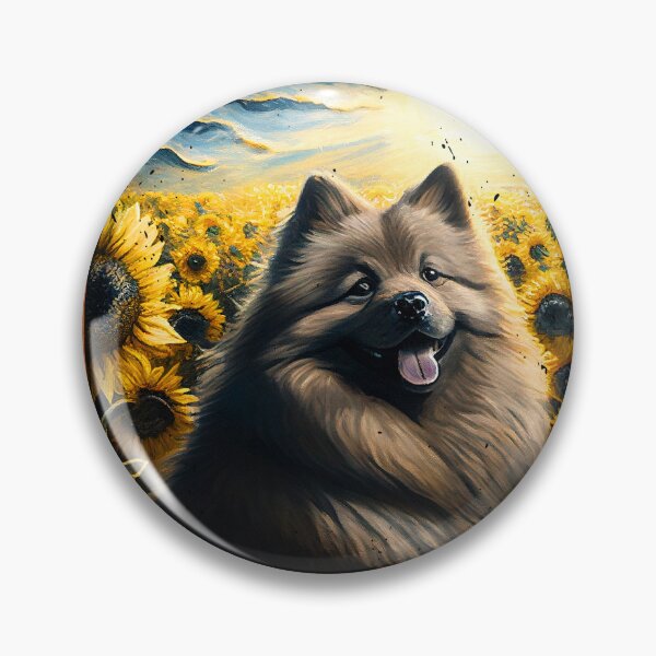 Item preview, Keeshond Sunflower Painting Adorable Dog designed and sold by rafaeltto.
