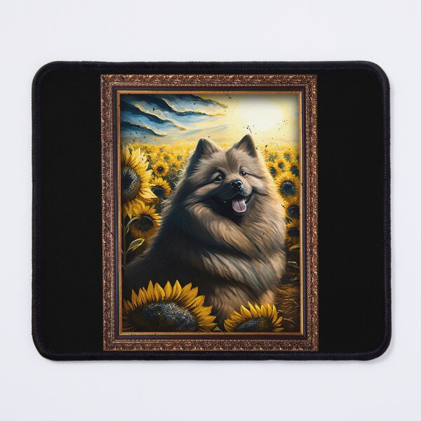 Item preview, Keeshond Sunflower Painting Adorable Dog designed and sold by rafaeltto.