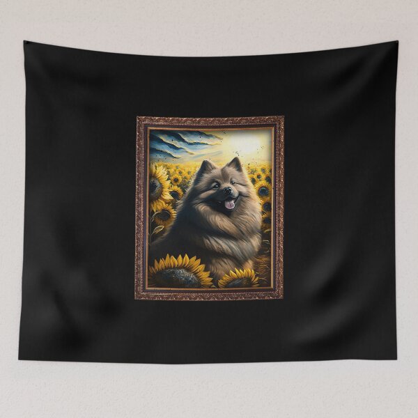 Item preview, Keeshond Sunflower Painting Adorable Dog designed and sold by rafaeltto.