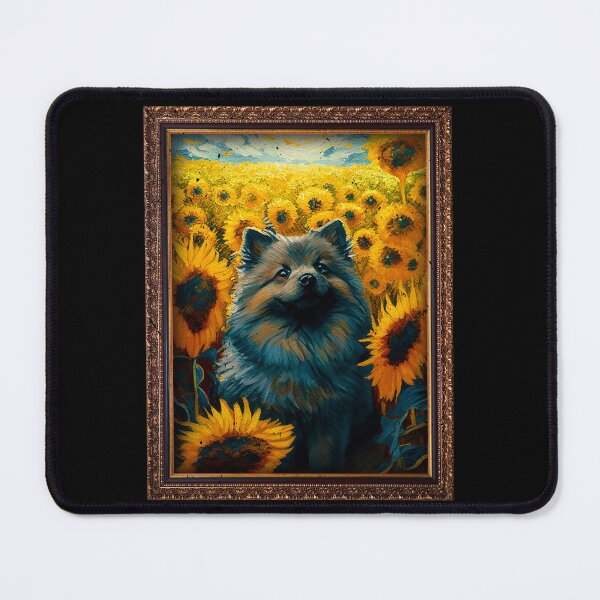 Item preview, Keeshond Sunflower Painting Adorable Dog designed and sold by rafaeltto.