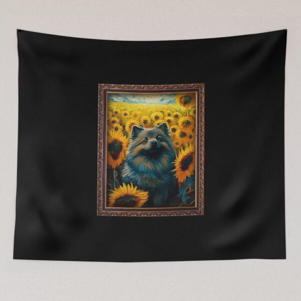 Item preview, Keeshond Sunflower Painting Adorable Dog designed and sold by rafaeltto.