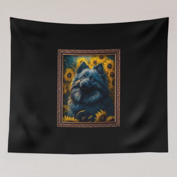 Item preview, Keeshond Sunflower Painting Adorable Dog designed and sold by rafaeltto.
