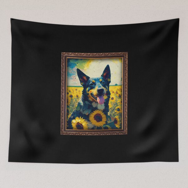 Item preview, Kelpie Sunflower Painting Adorable Dog designed and sold by rafaeltto.
