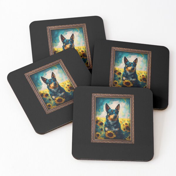 Item preview, Kelpie Sunflower Painting Adorable Dog designed and sold by rafaeltto.