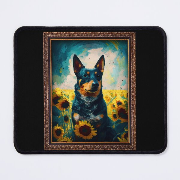 Item preview, Kelpie Sunflower Painting Adorable Dog designed and sold by rafaeltto.