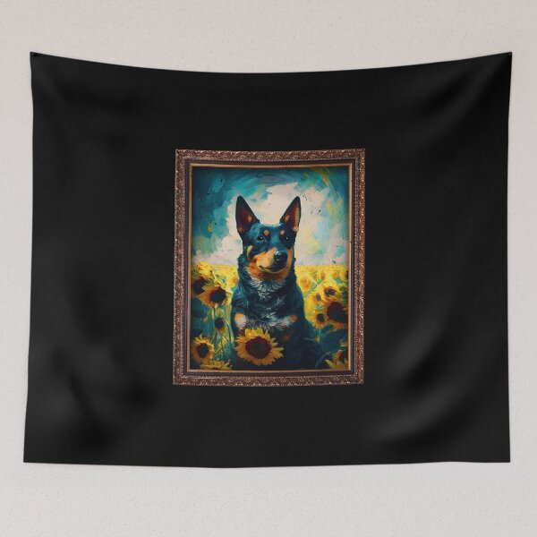 Item preview, Kelpie Sunflower Painting Adorable Dog designed and sold by rafaeltto.