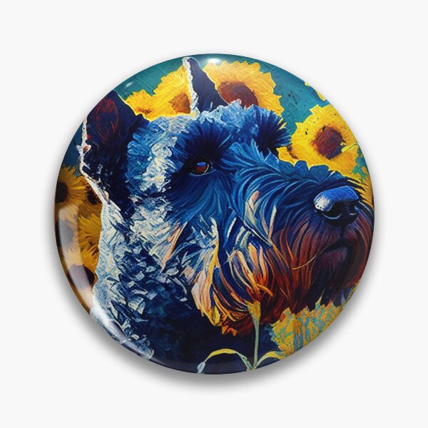 Artikelvorschau, Kerry Blue Terrier Sunflower Painting Adorable Dog entworfen und verkauft von rafaeltto.