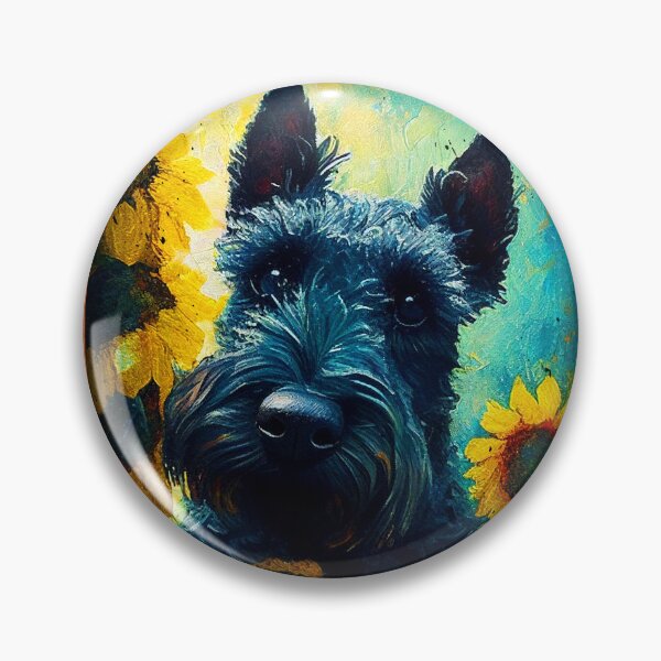 Artikelvorschau, Kerry Blue Terrier Sunflower Painting Adorable Dog entworfen und verkauft von rafaeltto.