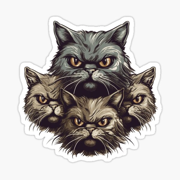 Illustration Three Angry Cats