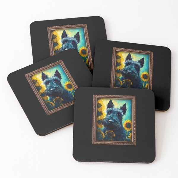 Item preview, Kerry Blue Terrier Sunflower Painting Adorable Dog designed and sold by rafaeltto.