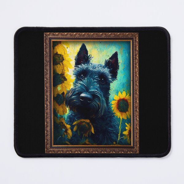 Item preview, Kerry Blue Terrier Sunflower Painting Adorable Dog designed and sold by rafaeltto.