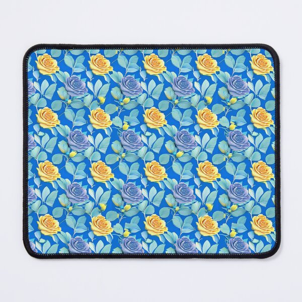 Item preview, Vintage Blue Yellow Roses Pattern designed and sold by Digi Artworks Store.