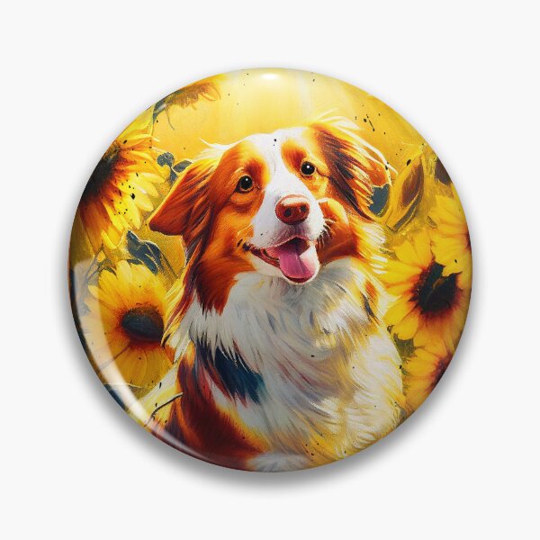 Item preview, Kooikerhondje Sunflower Painting Adorable Dog designed and sold by rafaeltto.