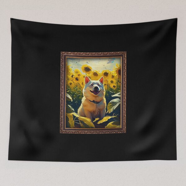 Item preview, Korean Jindo Sunflower Painting Adorable Dog designed and sold by rafaeltto.
