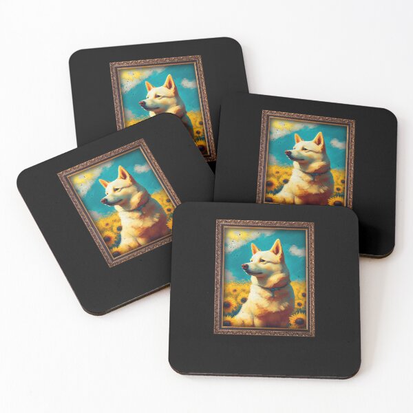 Item preview, Korean Jindo Sunflower Painting Adorable Dog designed and sold by rafaeltto.