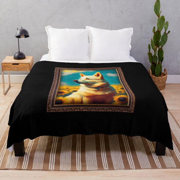Item preview, Korean Jindo Sunflower Painting Adorable Dog designed and sold by rafaeltto.