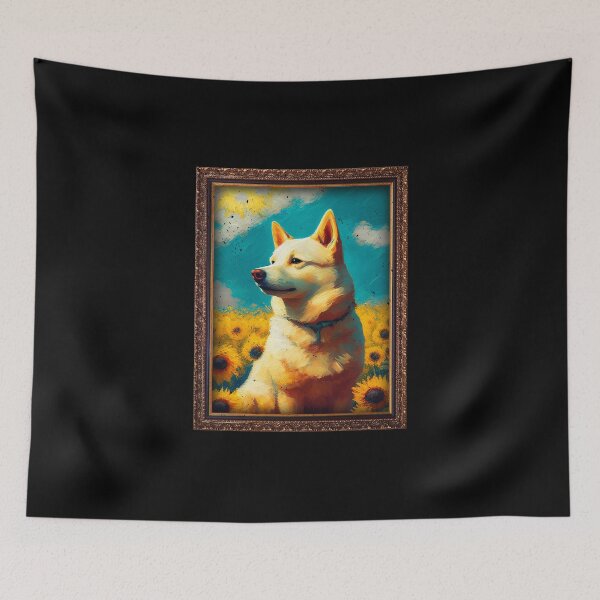 Item preview, Korean Jindo Sunflower Painting Adorable Dog designed and sold by rafaeltto.