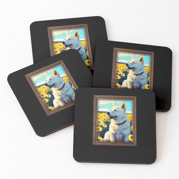 Item preview, Korean Jindo Sunflower Painting Adorable Dog designed and sold by rafaeltto.