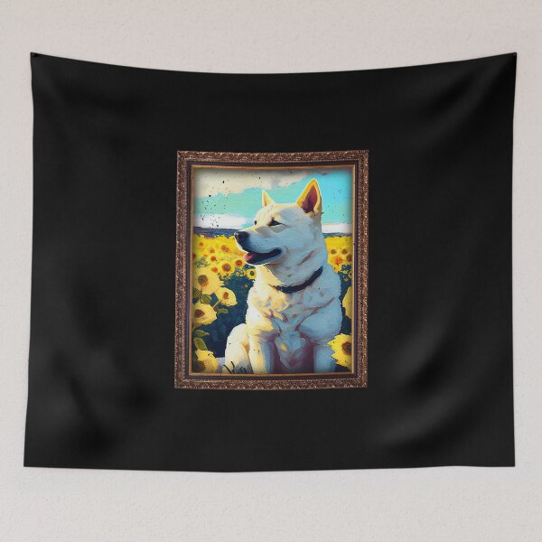 Item preview, Korean Jindo Sunflower Painting Adorable Dog designed and sold by rafaeltto.