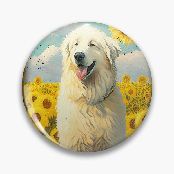 Item preview, Kuvasz Sunflower Painting Adorable Dog designed and sold by rafaeltto.