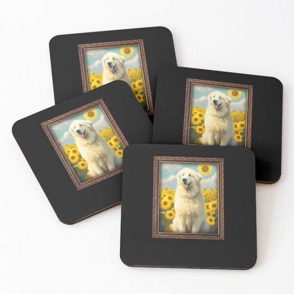 Item preview, Kuvasz Sunflower Painting Adorable Dog designed and sold by rafaeltto.