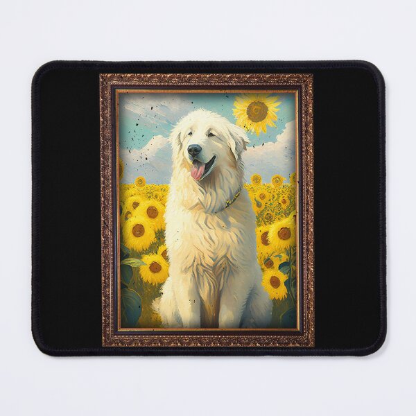 Item preview, Kuvasz Sunflower Painting Adorable Dog designed and sold by rafaeltto.