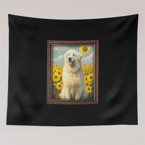 Item preview, Kuvasz Sunflower Painting Adorable Dog designed and sold by rafaeltto.