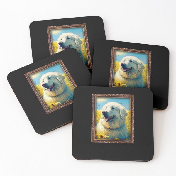 Item preview, Kuvasz Sunflower Painting Adorable Dog designed and sold by rafaeltto.