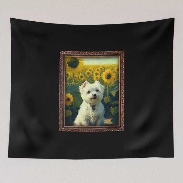 Item preview, Kyi-Leo Sunflower Painting Adorable Dog designed and sold by rafaeltto.