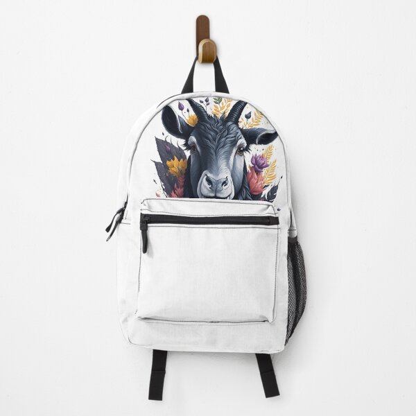 Item preview, Cute Black Goat Watercolor Illustration with Complementary Flowers designed and sold by AndyNgn.