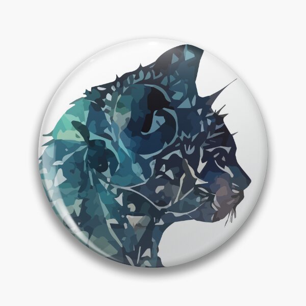 Item preview, A Cat Overlaid with Bohemian Pattern in Blue - Boho Animals designed and sold by GVRDesign.