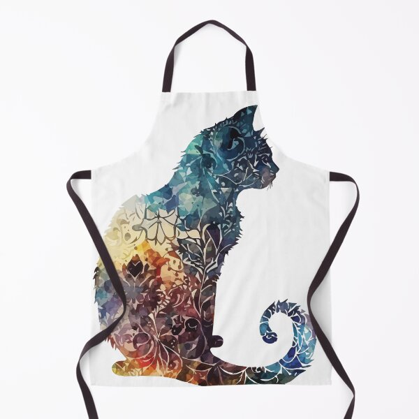 Item preview, A Cat Overlaid with Bohemian Pattern in Blue - Boho Animals designed and sold by GVRDesign.
