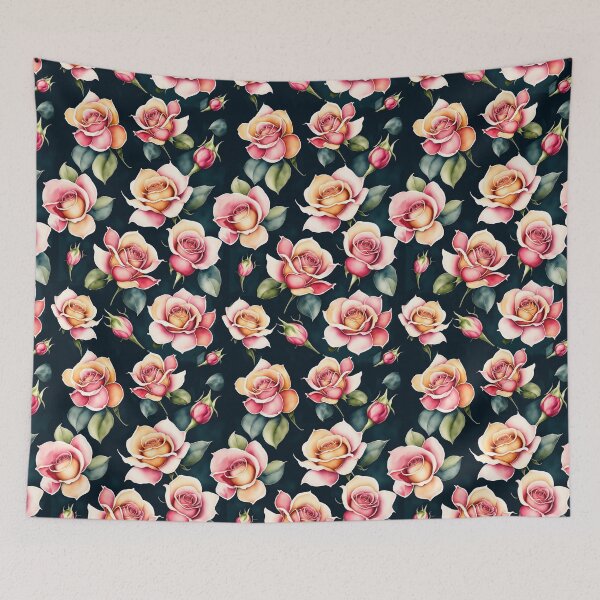 Item preview, Pink Peach Roses Garden - Flowers Pattern designed and sold by Digi Artworks Store.