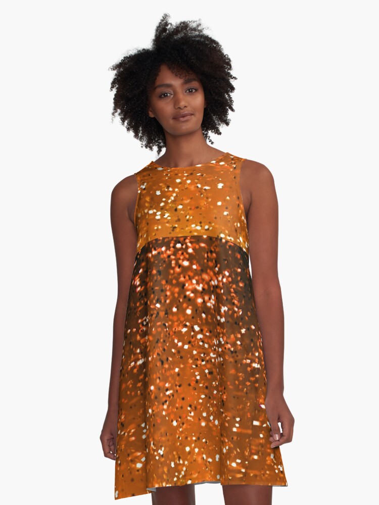 orange sparkly dress