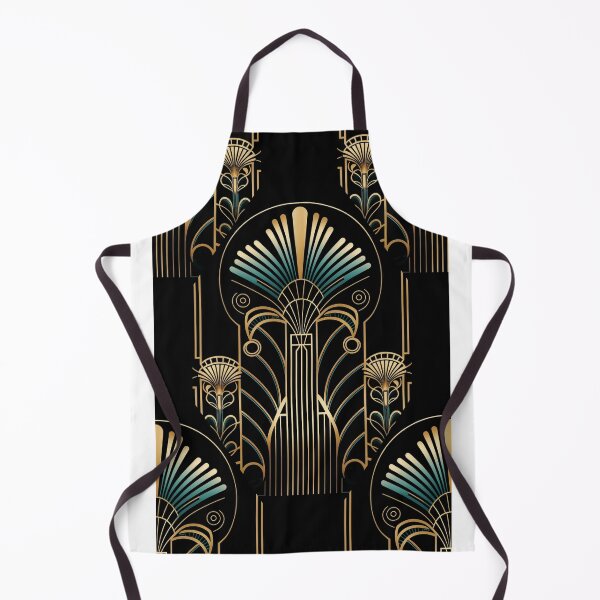 Item preview, Bohemian Luxury Gold Teal Art Deco Ornament Pattern On Black designed and sold by artsandsoul.