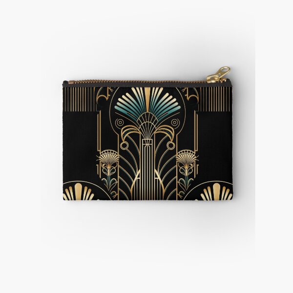 Item preview, Bohemian Luxury Gold Teal Art Deco Ornament Pattern On Black designed and sold by artsandsoul.