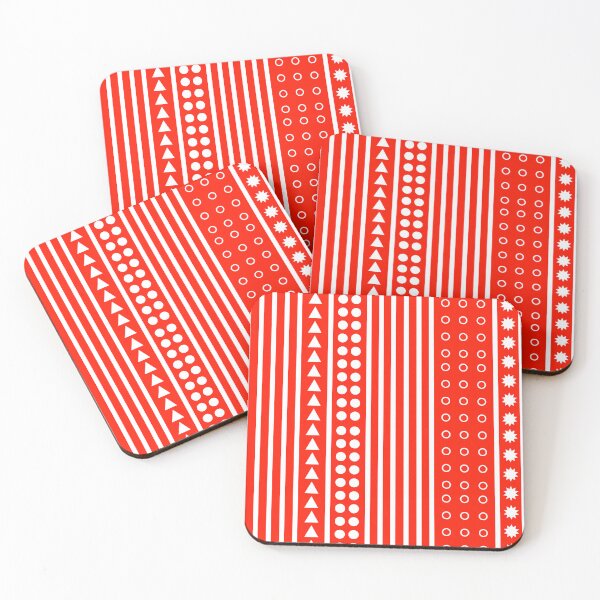Item preview, Stripes and shapes - red and white designed and sold by LaBelleMaison.