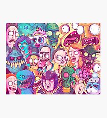 Wahnsinniger Rick und Morty Doodle Fotodruck