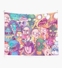 Insane Rick and Morty Doodle Wall Tapestry