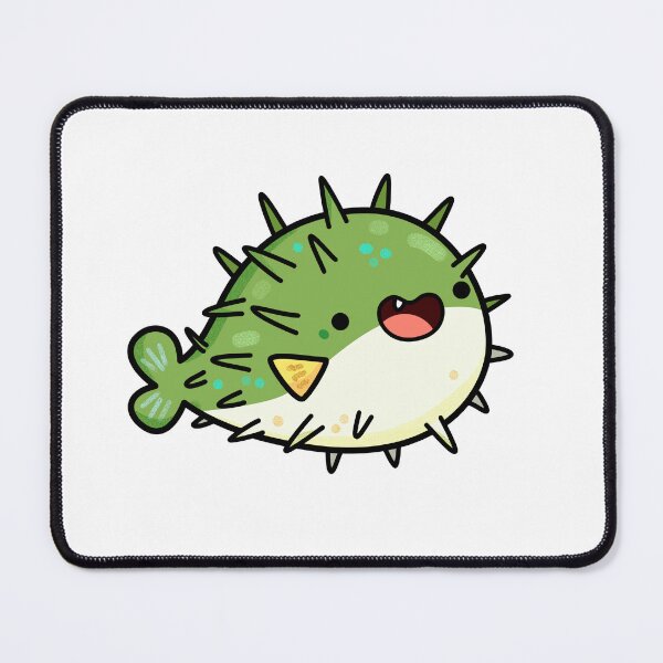 Item preview, Kawaii Green Pufferfish designed and sold by kawaiilife.